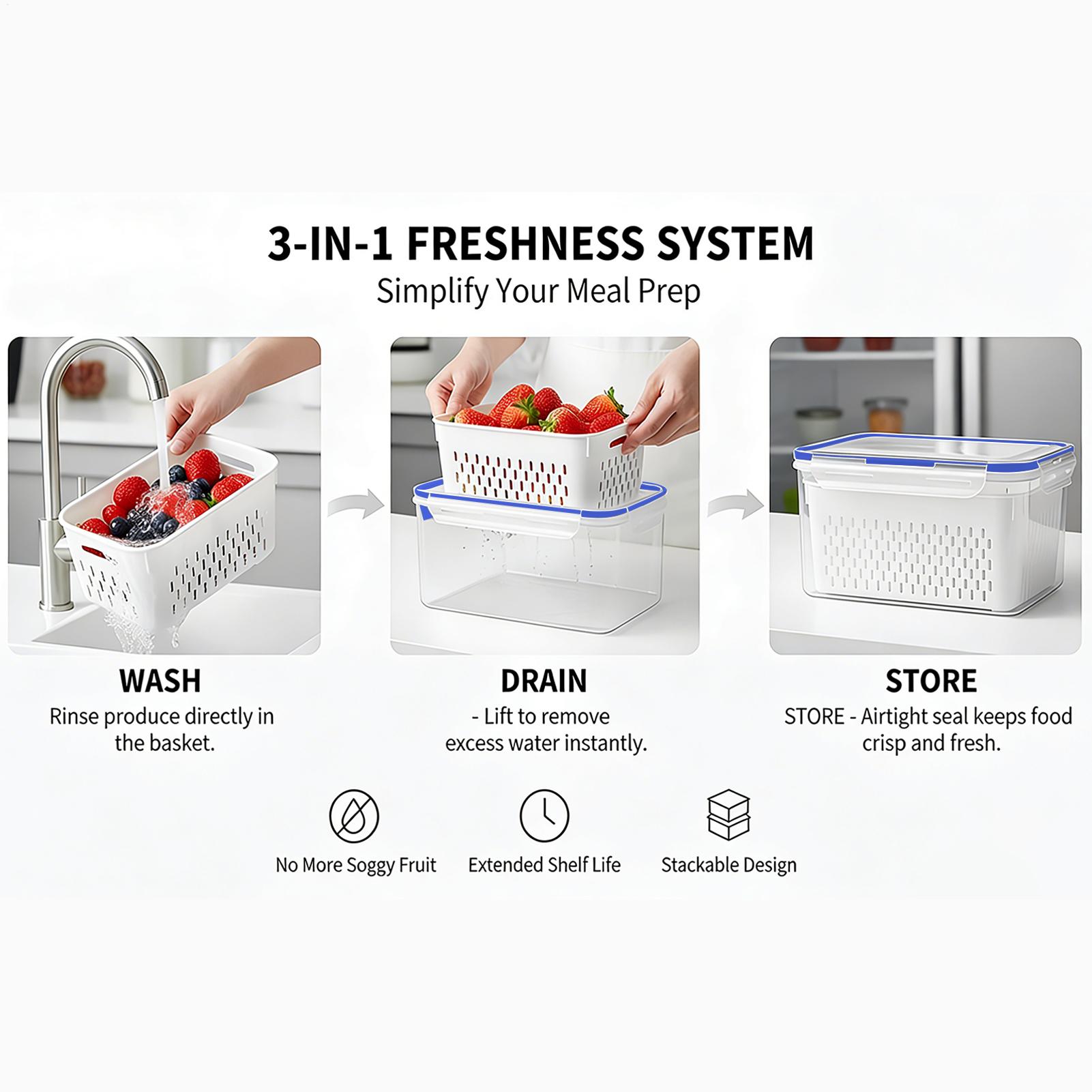 Food Storage Plastic - Wadah Penyimpanan Makanan 4 In 1
