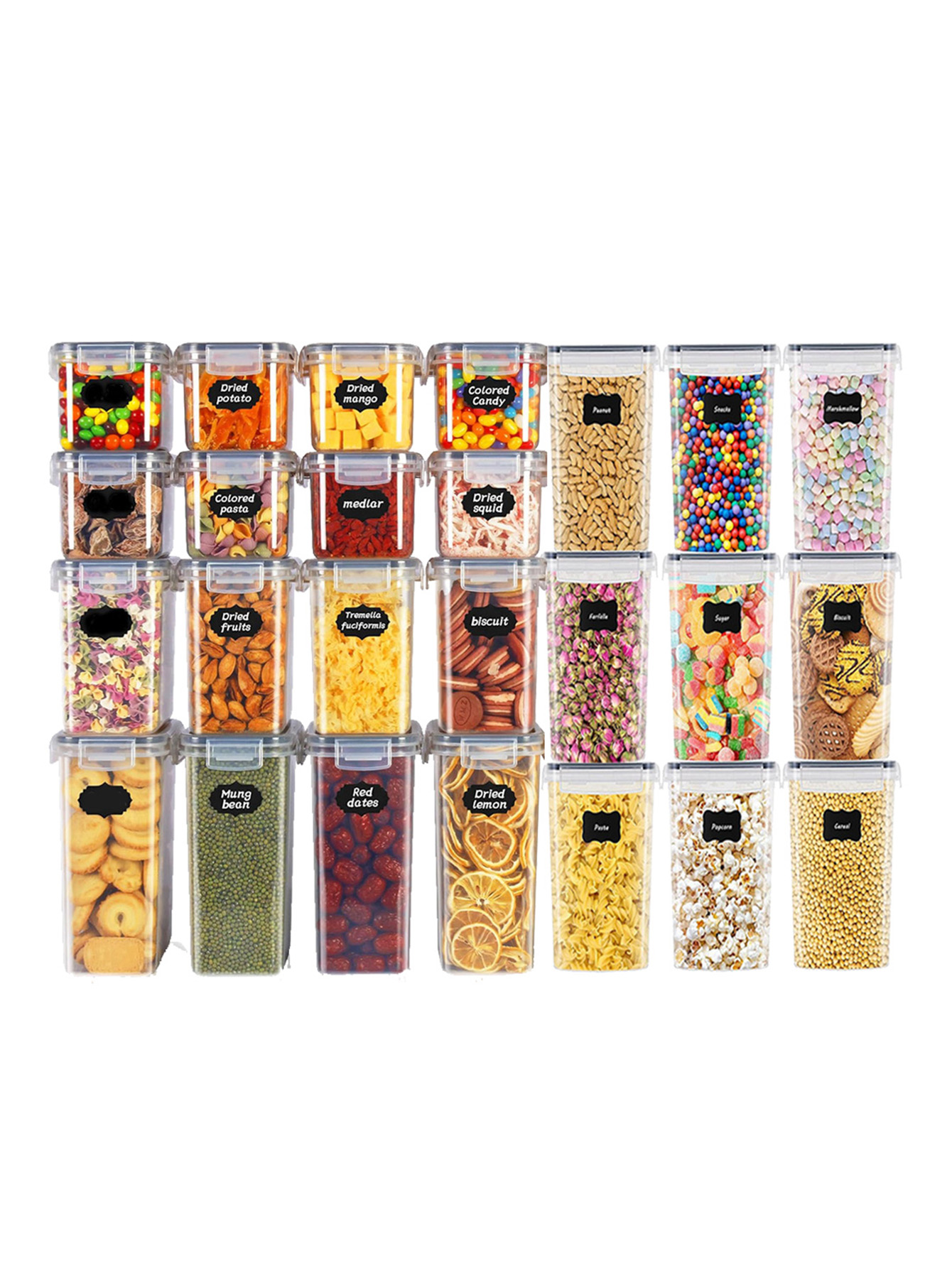 Food Storage Meal Prep - 48pcs, Wadah Penyimpanan Makanan Tertutup dengan