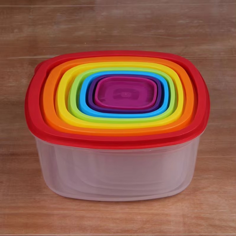 Rainbow 7pcs Wadah Makanan Pla - Food Storage Plastic ulasan dan harga