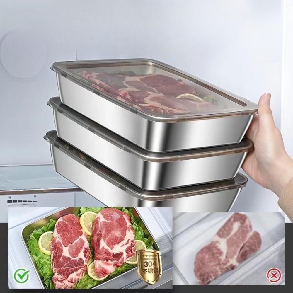 Nampan Sajian Stainless Steel  - Food Storage Meal Prep ulasan dan harga